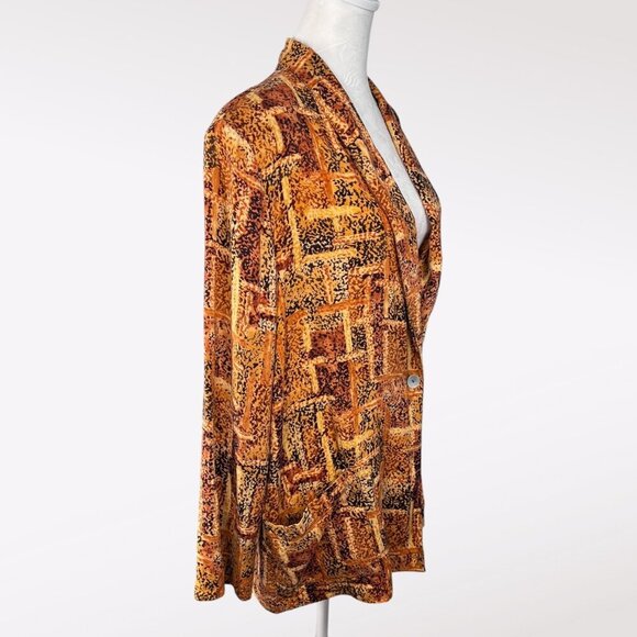 90s Abstract Button Up Blouse Shirt Jacket Boxy Fit Large - Picture 6 of 9